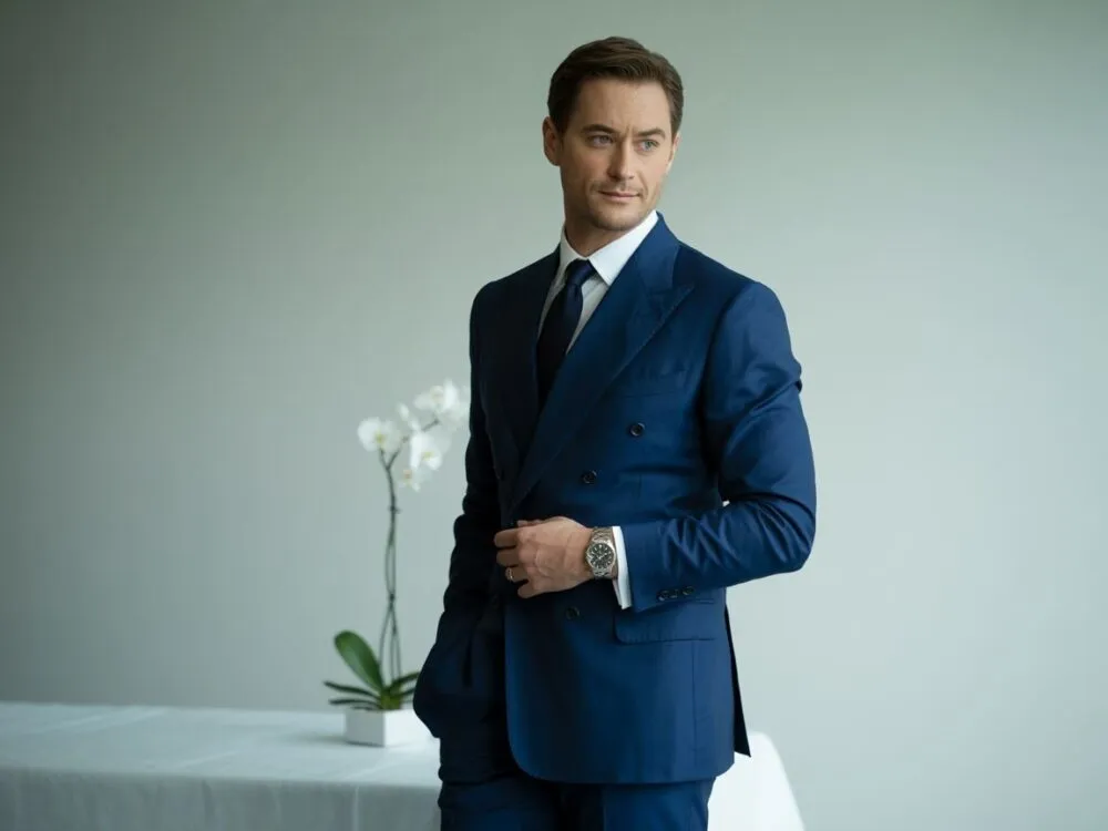 Zdjęcie Jakie spodnie do granatowej marynarki na wesele, aby wyglądać elegancko?