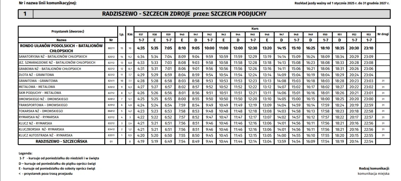 Zdjęcie Rozkład jazdy PKS Pyrzyce Szczecin - Alternatywy i Połączenia Bezpośrednie