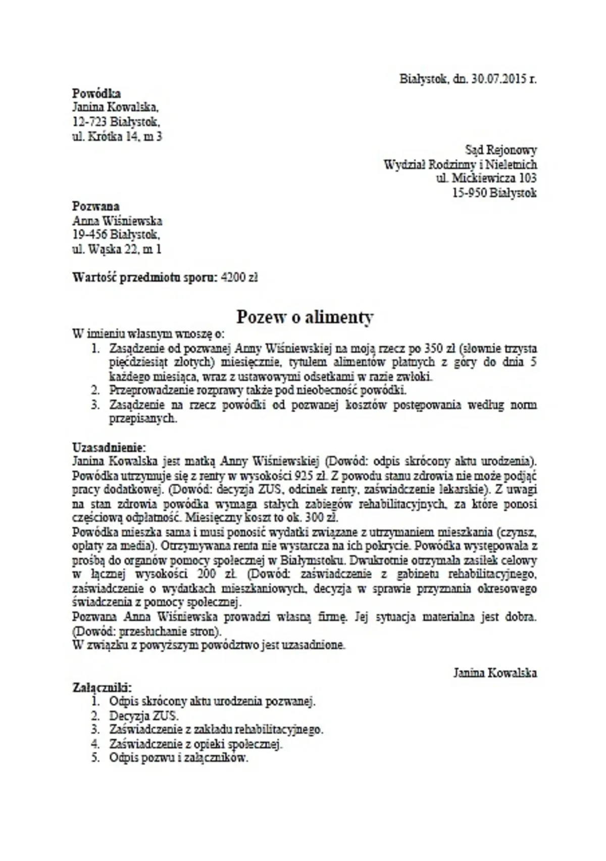 Zdjęcie Jak napisać pozew o alimenty na siebie - krok po kroku z wzorem