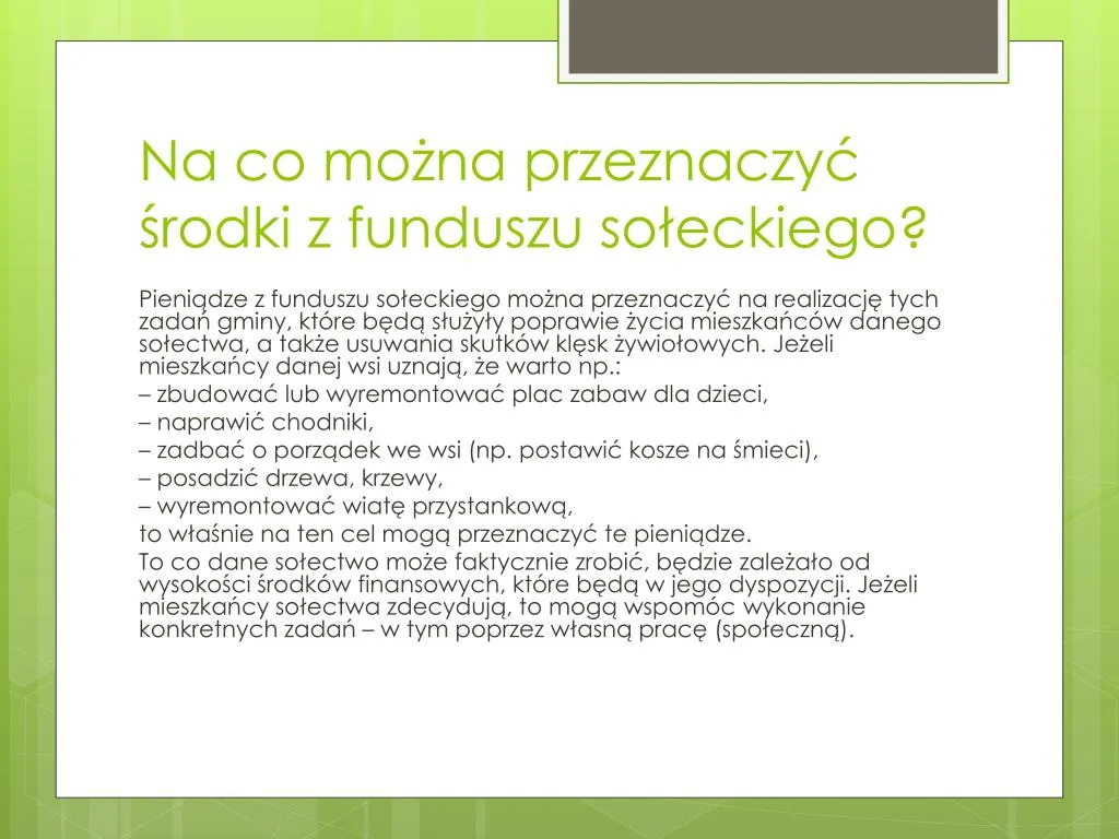Zdjęcie Fundusz sołecki: Rewelacyjne sposoby wydania pieniędzy w twojej miejscowości