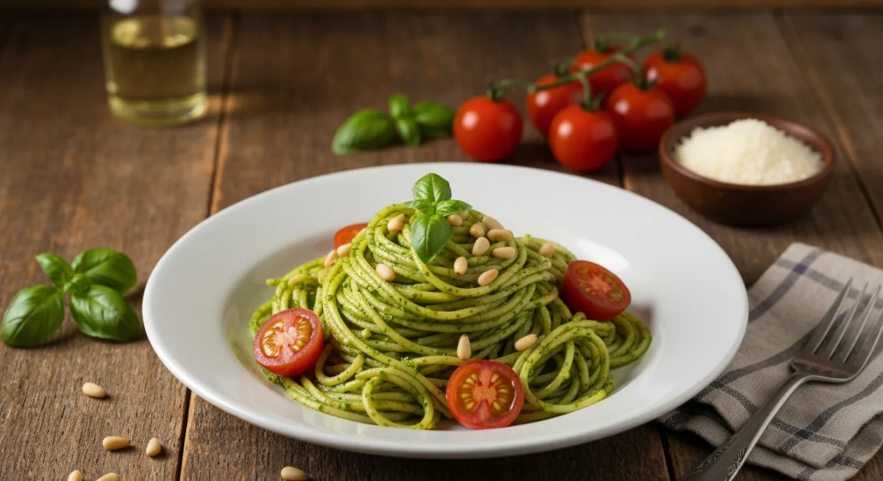 Zdjęcie Prosty przepis na pesto spaghetti, który zachwyci Twoje podniebienie