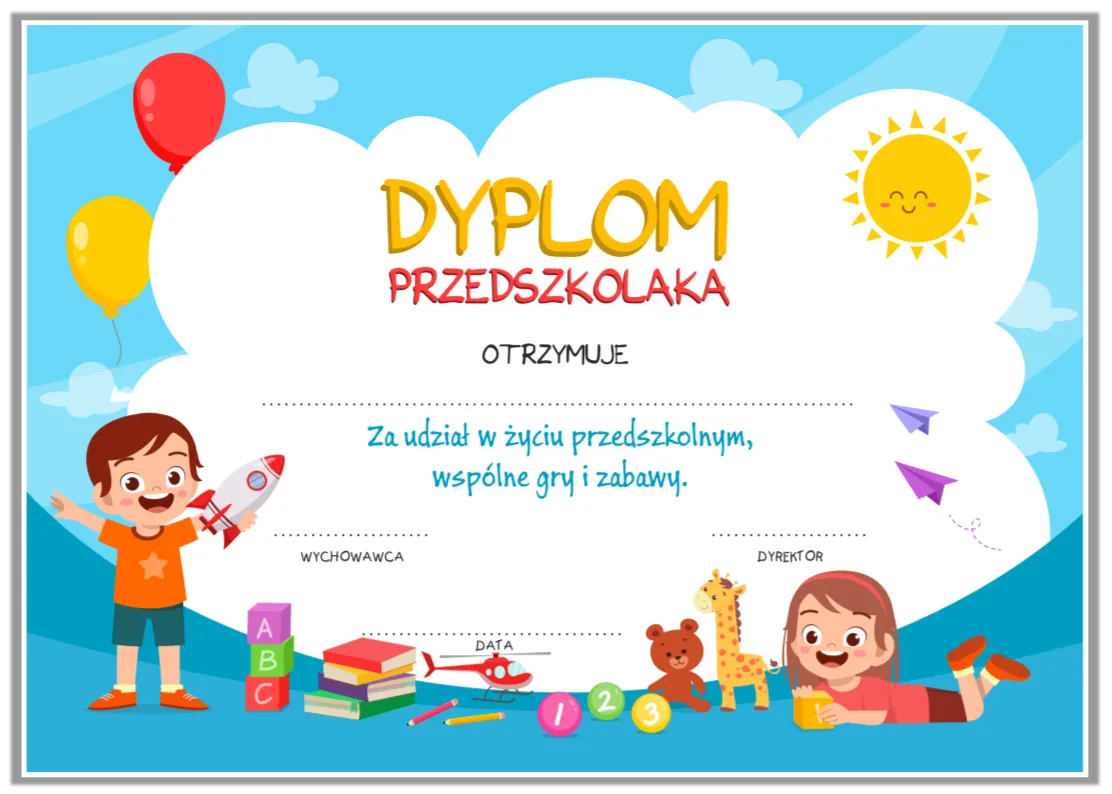 Zdjęcie Jak wypisac dyplom dla przedszkolaka, aby zachwycić dziecko i rodziców