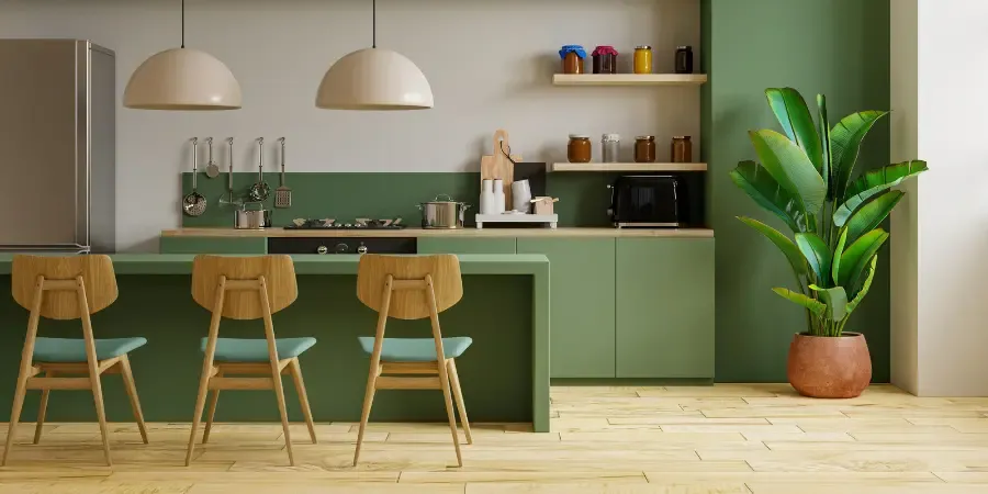 Zdjęcie Czy butelkowa zieleń jest modna? Odkryj jej wyjątkowe zastosowania w wnętrzach