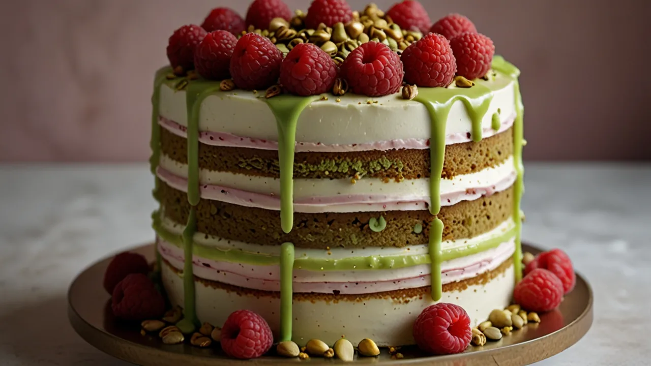Zdjęcie Tort malinowo-pistacjowy - wyjątkowy smak na każdą uroczystość