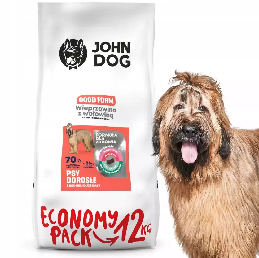 Zdjęcie John Dog wieprzowina z wołowiną – zdrowa karma dla Twojego psa