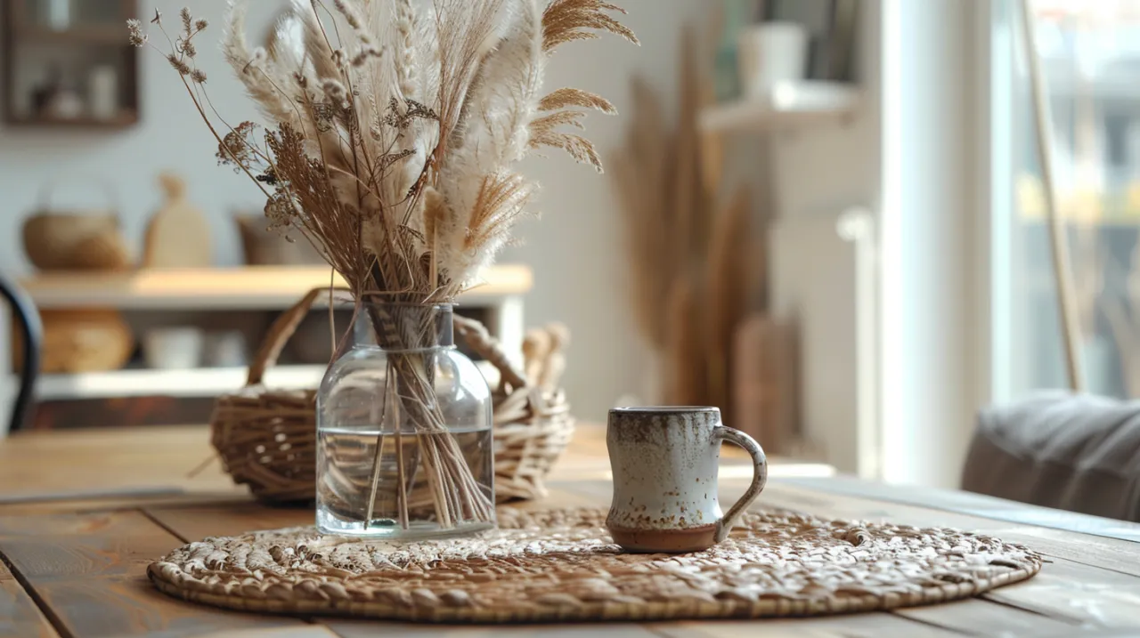 Zdjęcie Codzienna dekoracja stołu w salonie: Inspiracje w stylu boho