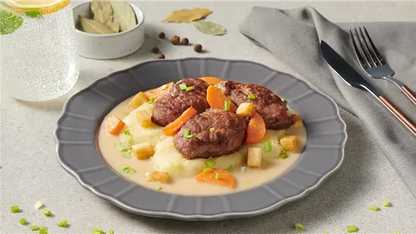 Policzki wieprzowe z prażuchą