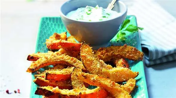 Ostre paluszki dyniowe z dipem