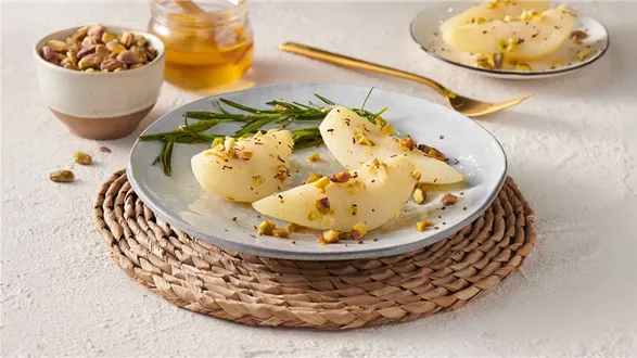 Gruszki parowane w białym winie