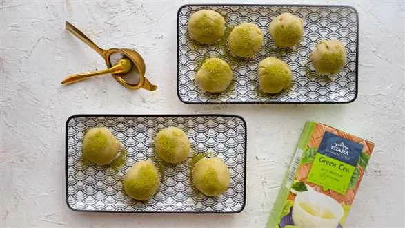 Mochi z zieloną herbatą z matcha