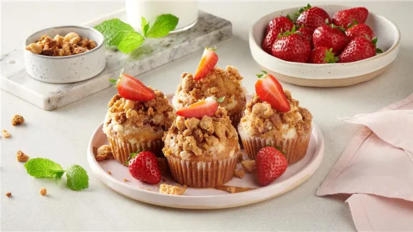 Muffiny z truskawkami bez dodatku cukru