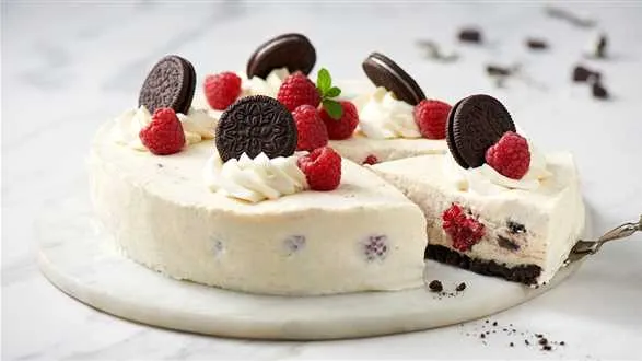 Sernik na zimno z malinami