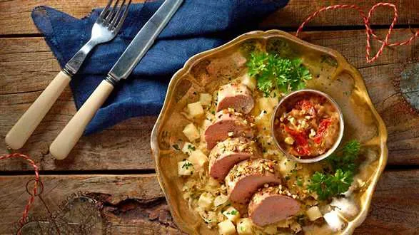 Polędwiczki wieprzowe w sosie miodowo-musztardowym