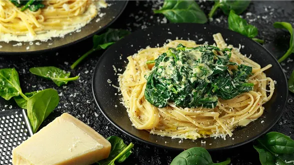 Makaron ze szpinakiem