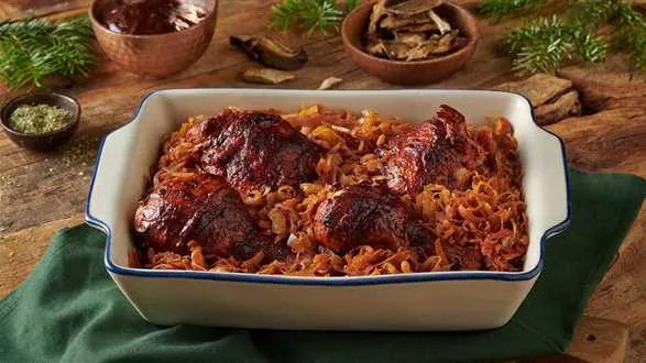 Pieczony bigos z kurczakiem