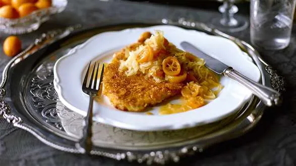 Sznycle z indyka z kapustą i kumkwatem