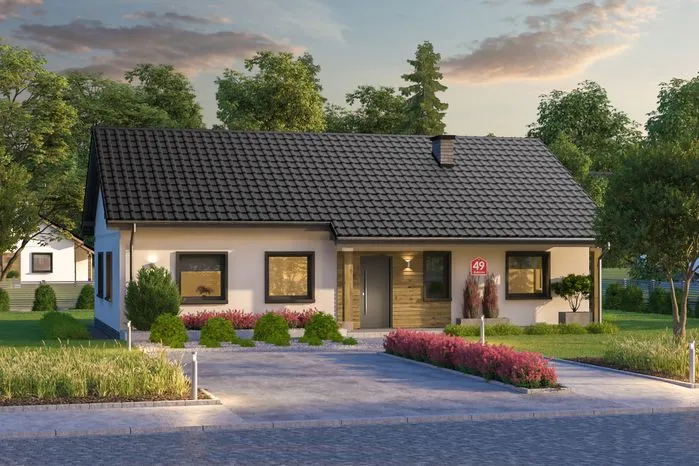 Praktyczne i tanie domy parterowe z dachem dwuspadowym dla rodzin