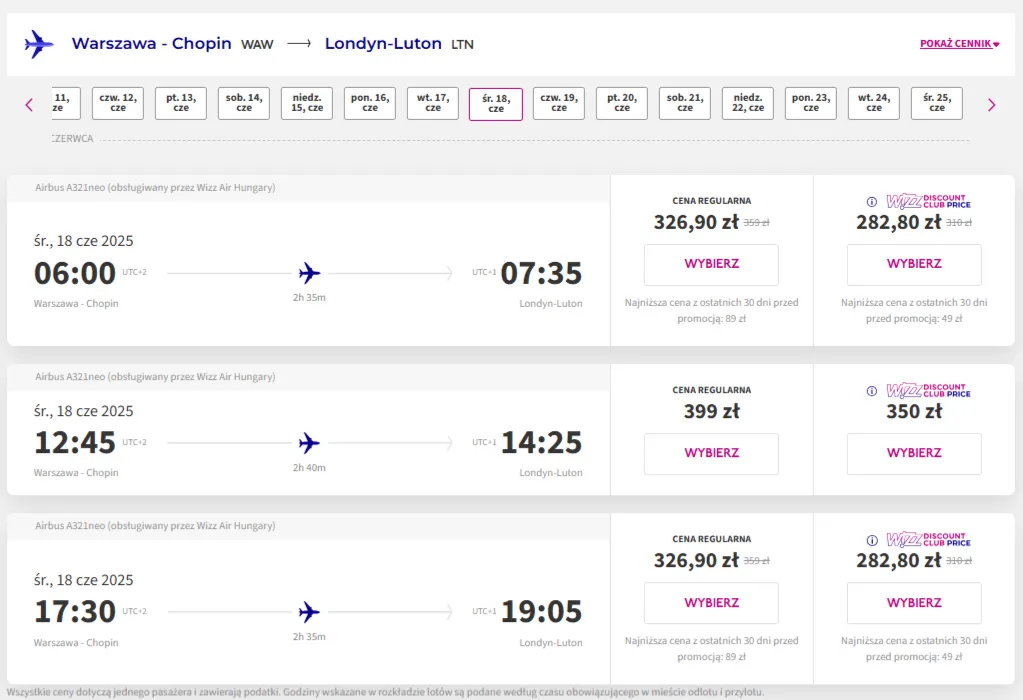 Kiedy kupować bilety lotnicze Wizz Air, aby zaoszczędzić najwięcej?