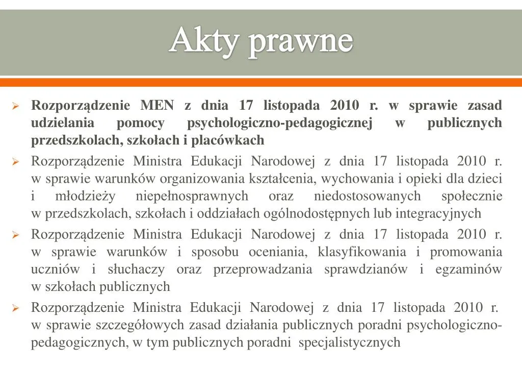 Jakie akty prawne regulujące pomoc psychologiczno-pedagogiczną w szkołach?