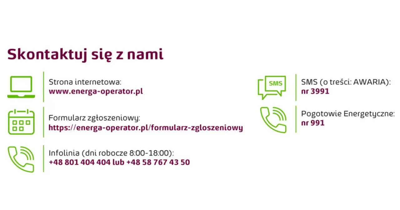 Energa Operator Kalisz - kontakt w sprawie awarii prądu i numer telefonu