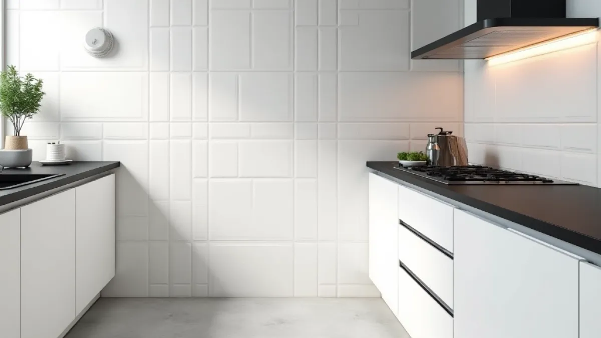Jakie płytki wybrać do białej kuchni z czarnym blatem, aby zachwycały?