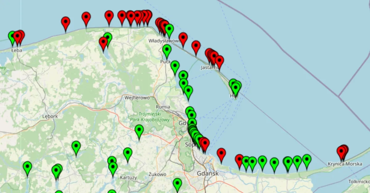 Gdzie sinice nad Bałtykiem? Aktualna mapa zamkniętych kąpielisk 2025 Gdzie sinice nad Bałtykiem? Aktualna mapa zamkniętych kąpielisk 2025