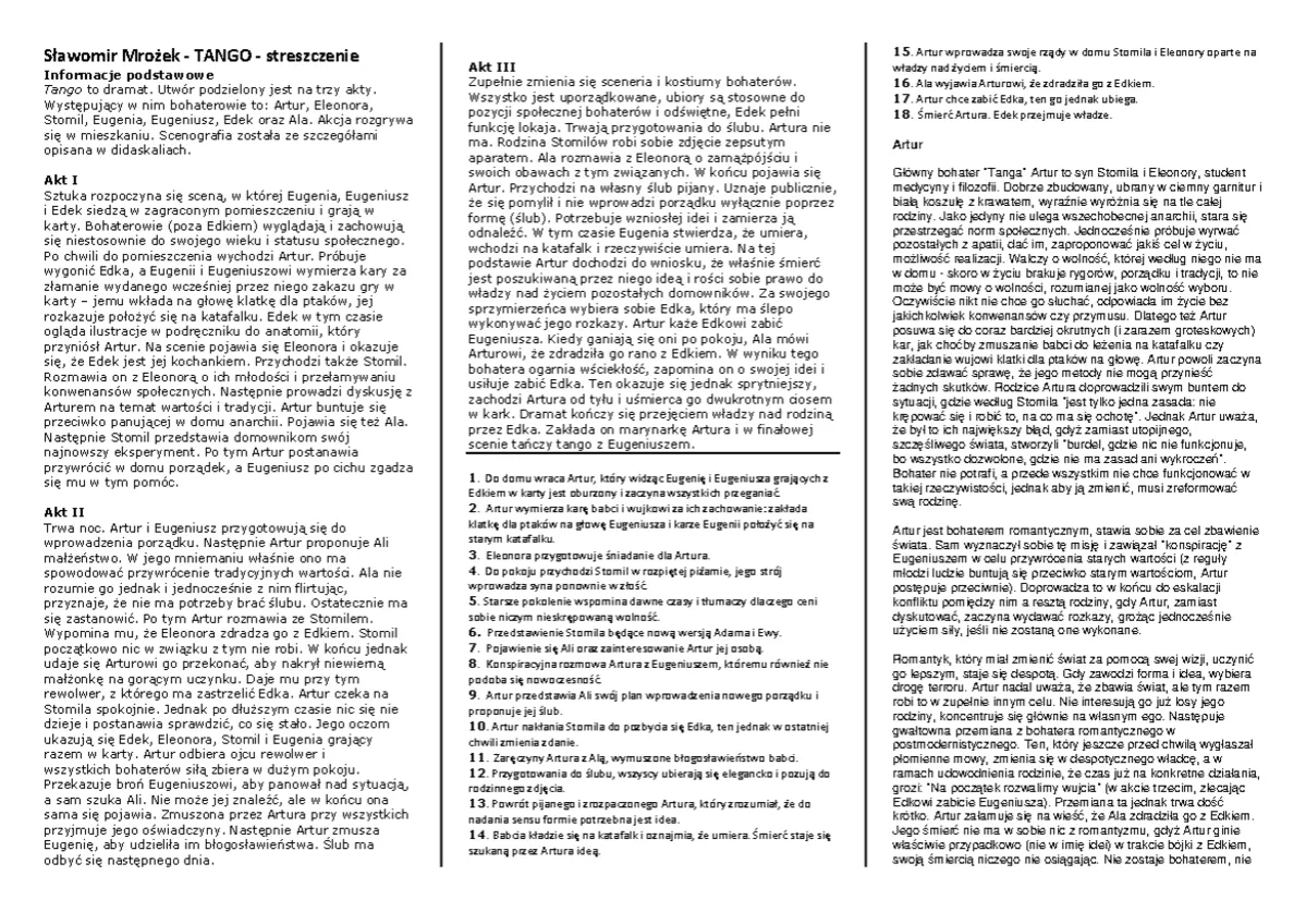 Tango Mrożka: Analiza, streszczenie i symbolika [2024]