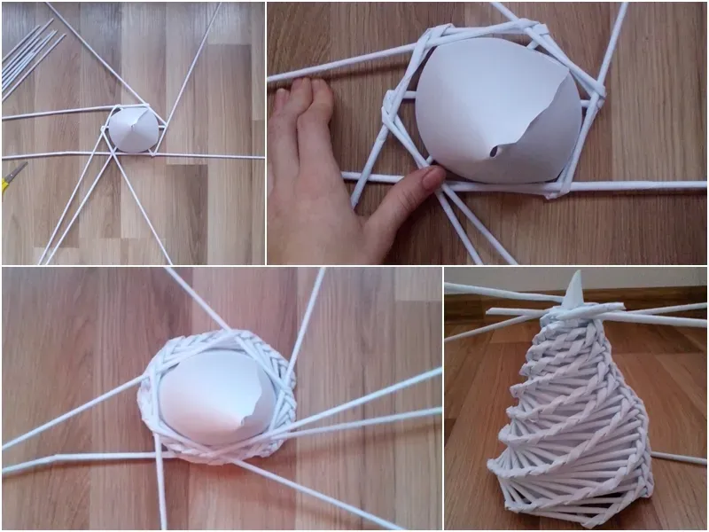 Jak zrobić ozdoby bożonarodzeniowe z papierowej wikliny krok po kroku?