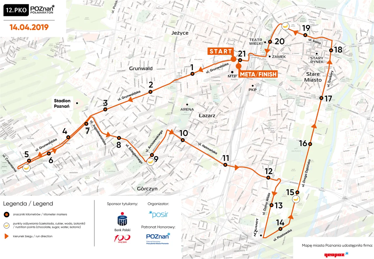 Trasa Maratonu Poznańskiego - oto szczegółowy opis oraz mapa biegu