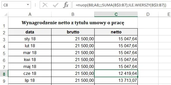 Jak obliczyć wartość brutto w Excelu - prosta formuła i przykłady
