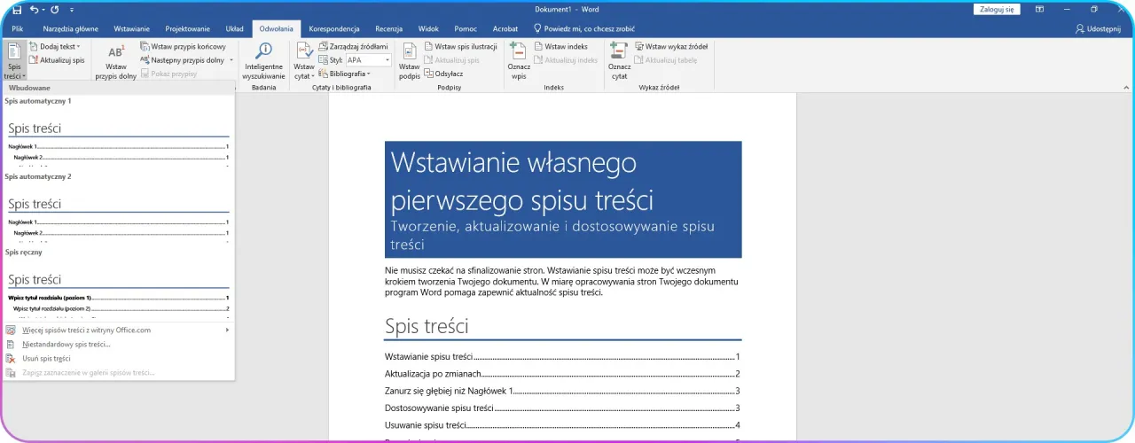 Jak wstawić spis treści w Wordzie - proste kroki, które musisz znać
