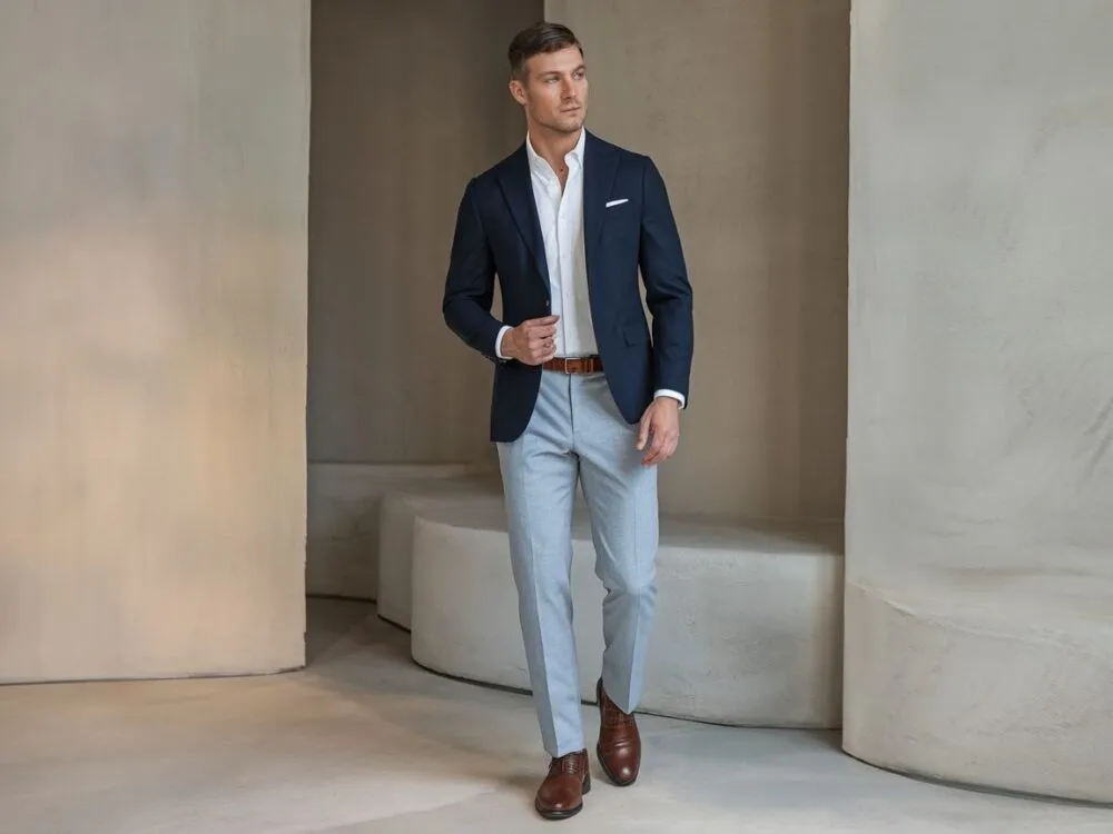 Jak dobrać marynarkę do niebieskich spodni? Praktyczne porady
