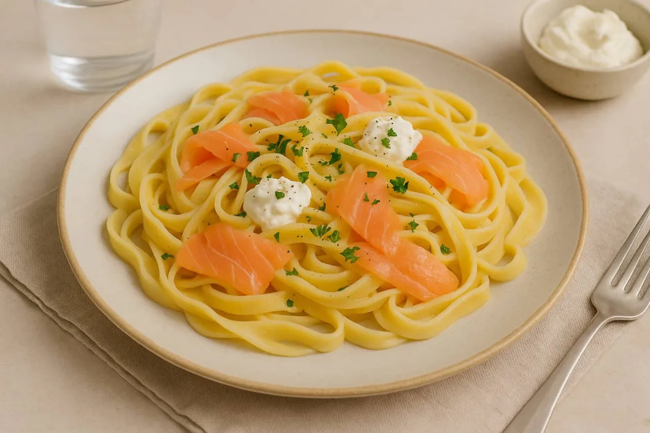 Łosoś z Mascarpone: Makaron Łosoś Mascarpone - Przepis