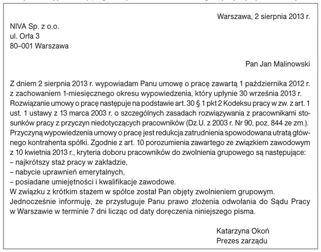 Redukcja zatrudnienia jako przyczyna wypowiedzenia - co musisz wiedzieć