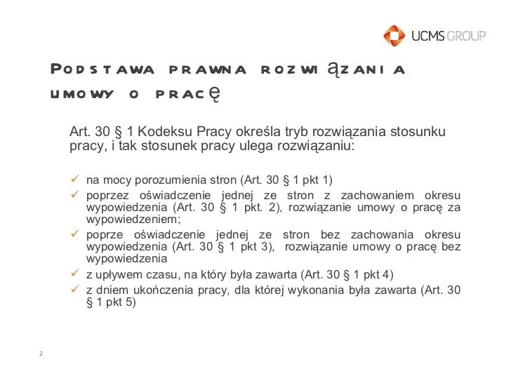 Co oznacza art 30 par 1 pkt 1 kodeksu pracy w kontekście rozwiązania umowy?