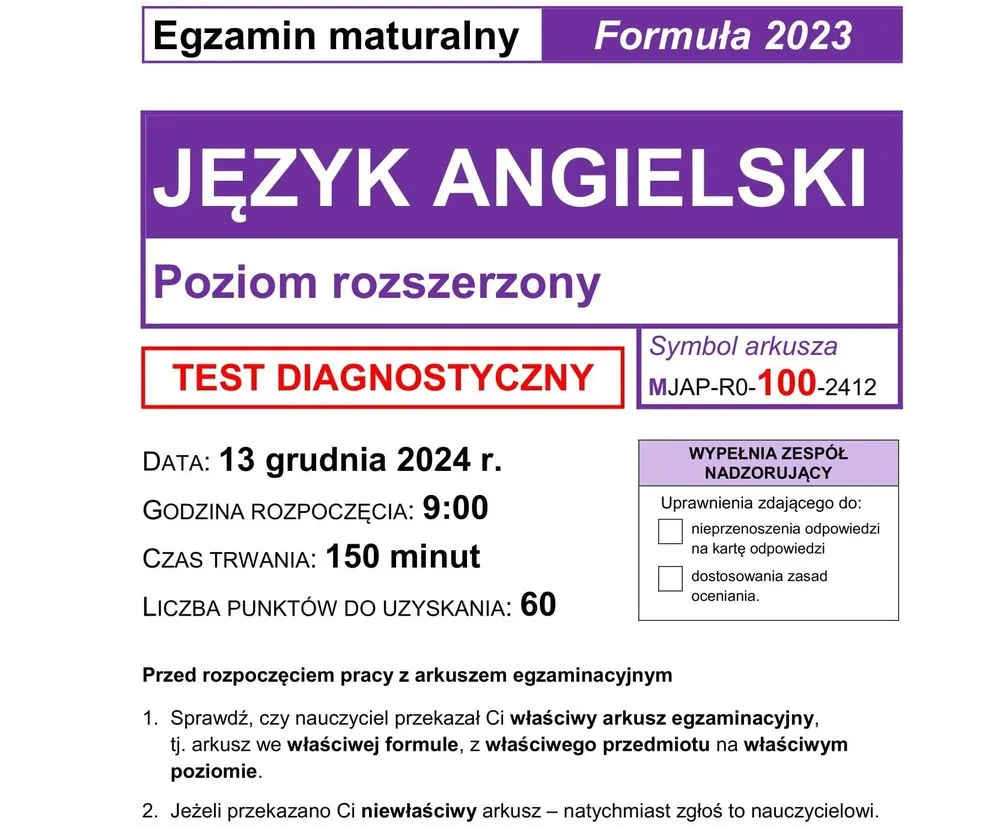 Ile trwa matura z angielskiego? Czasy CKE 2025 i porady