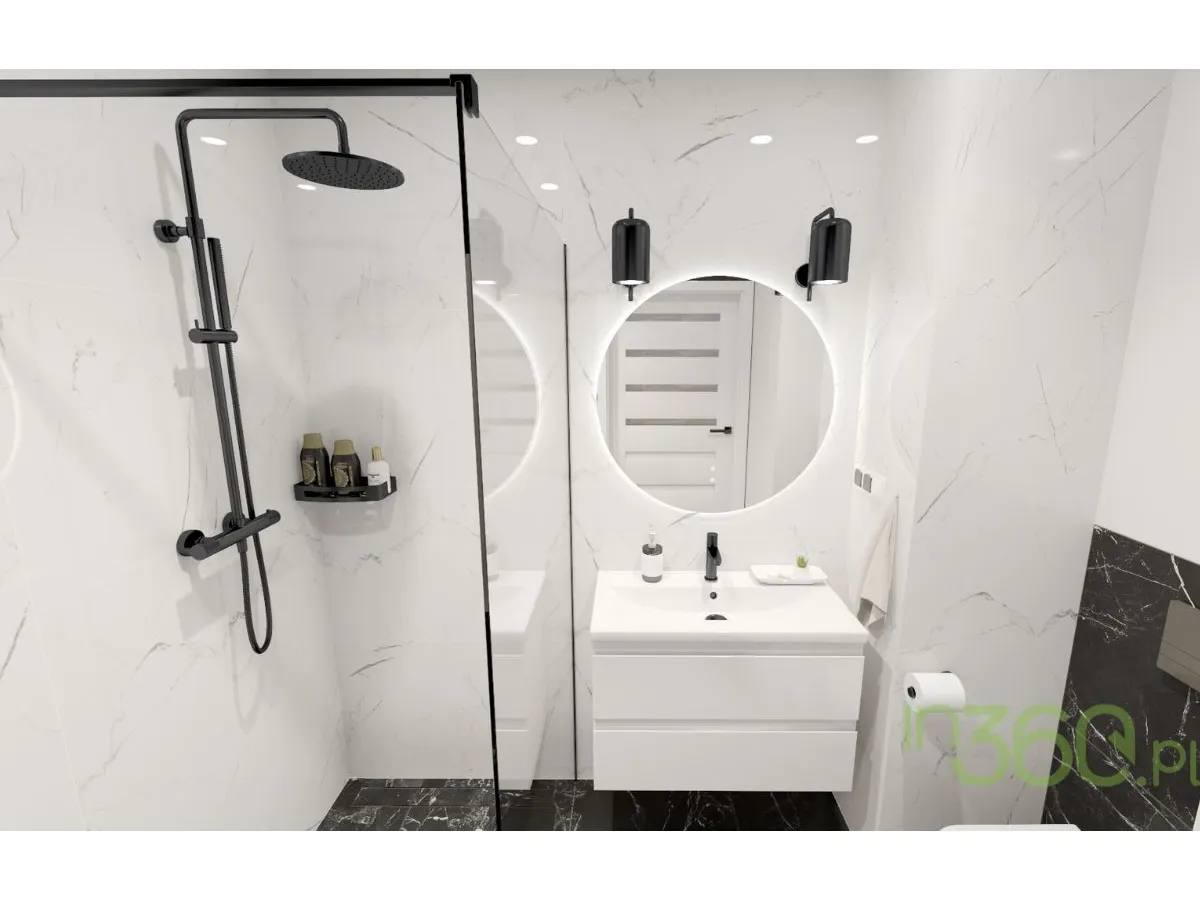 Mała łazienka biało-czarna: 10 inspiracji i trików na aranżację