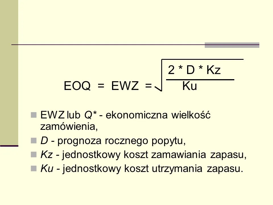 EWZ wzór - Jak obliczyć Ekonomiczną Wielkość Zamówienia?