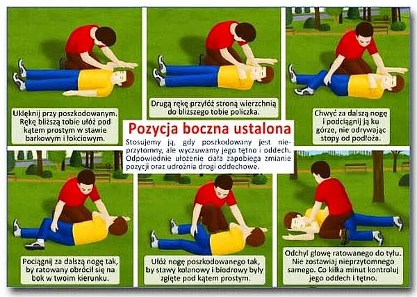 Jak wygląda pozycja bezpieczna, aby uratować życie poszkodowanego