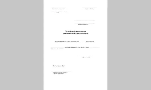 Wniosek o skrócenie okresu wypowiedzenia PDF - Wzór wniosku