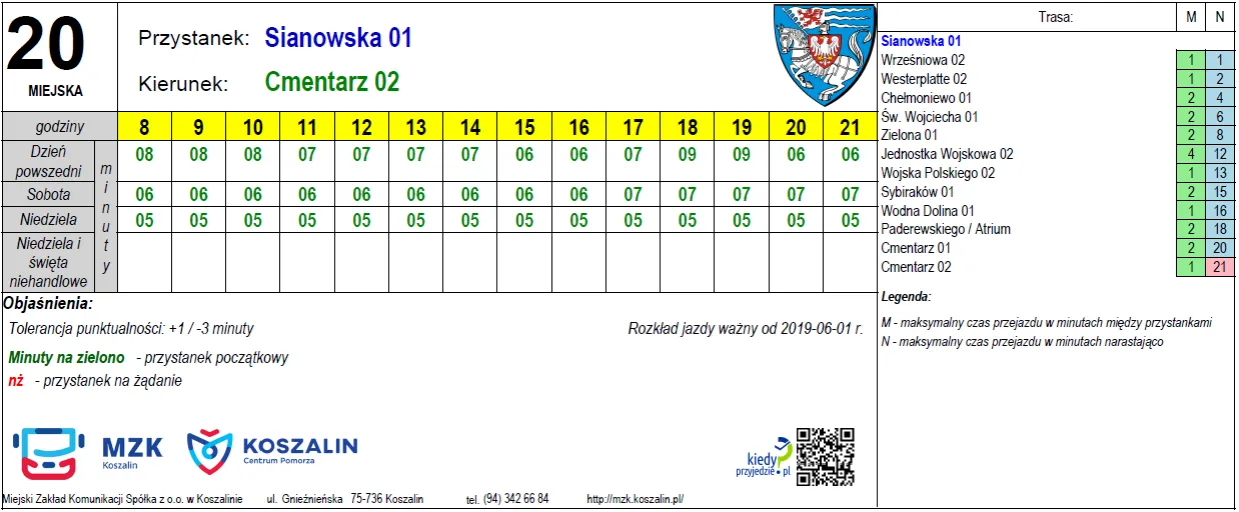 Rozkład jazdy 6 Koszalin – sprawdź, kiedy kursuje autobus 6