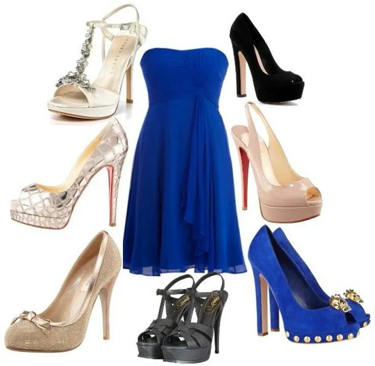 Los mejores colores de zapatos que combinan con un vestido azul marino
