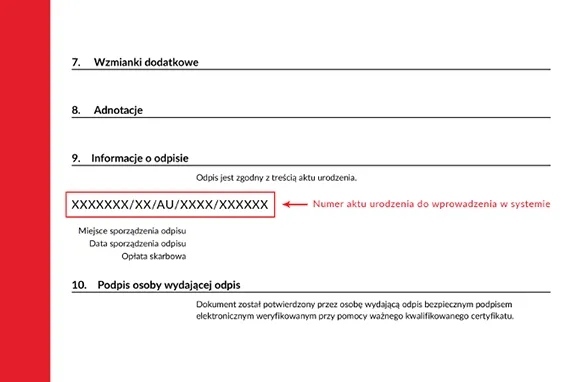 Odpis skrócony aktu urodzenia – dlaczego nie ma numeru?