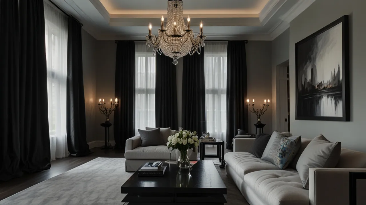 Czarny karnisz aranżacje - jak wykorzystać czarny karnisz w aranżacji wnętrz?