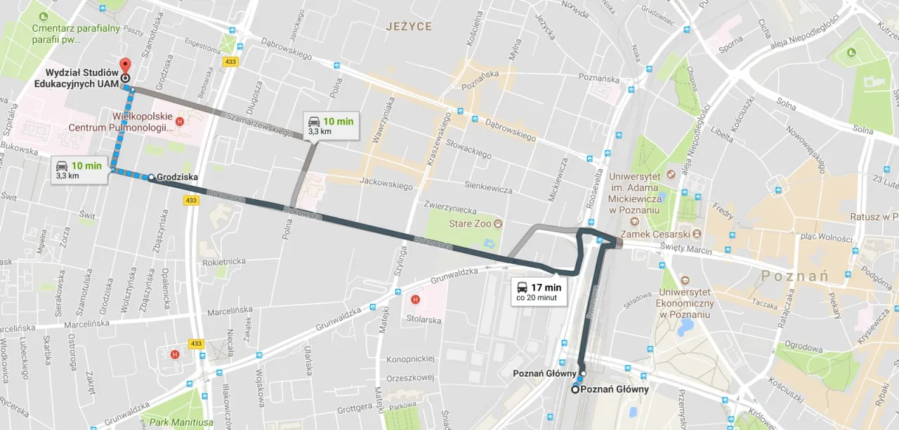 Jak dojechać z dworca PKP do zoo w Poznaniu - proste trasy i ceny