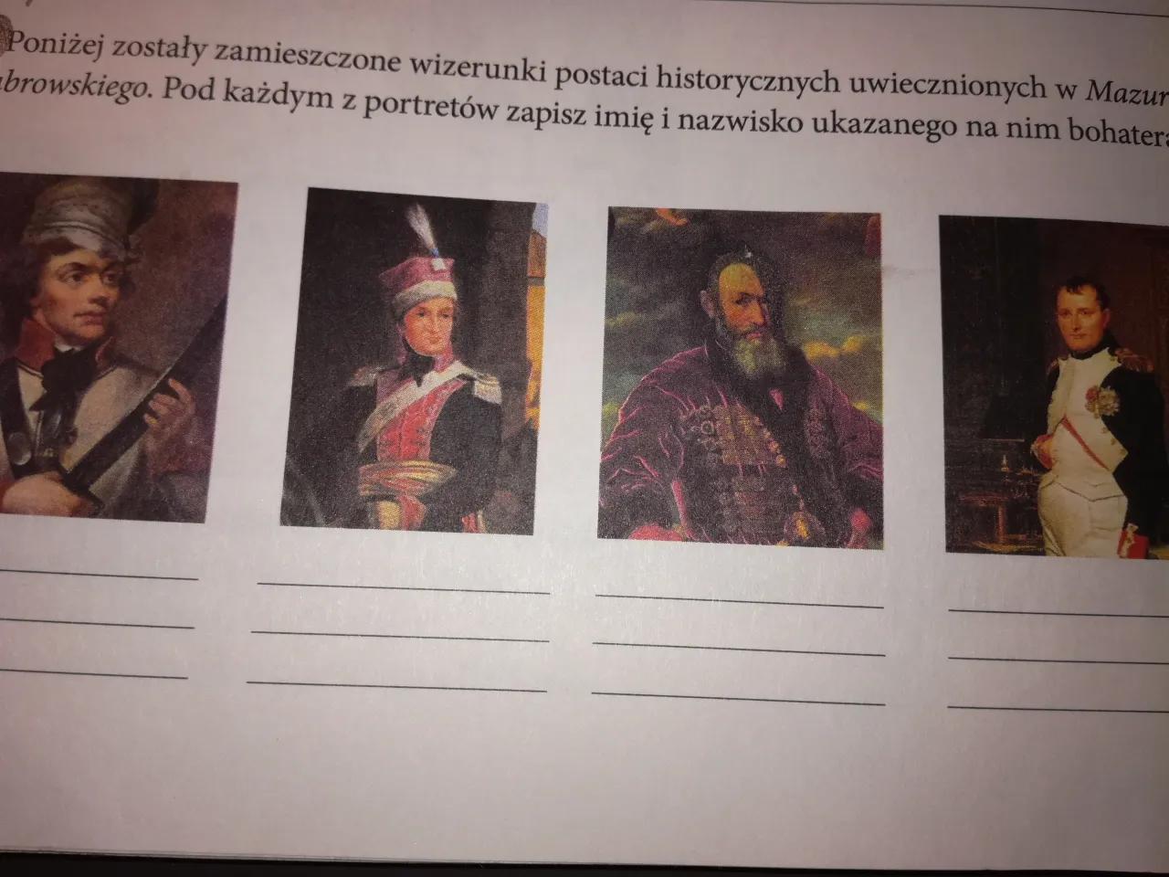 Jakie postacie historyczne występują w Mazurku Dąbrowskiego i ich znaczenie?