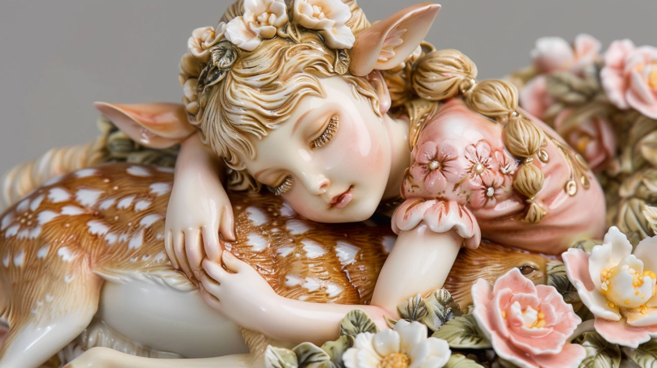 Delikatne uroki: porcelanowe sarenki i dziewczynki - sztuka