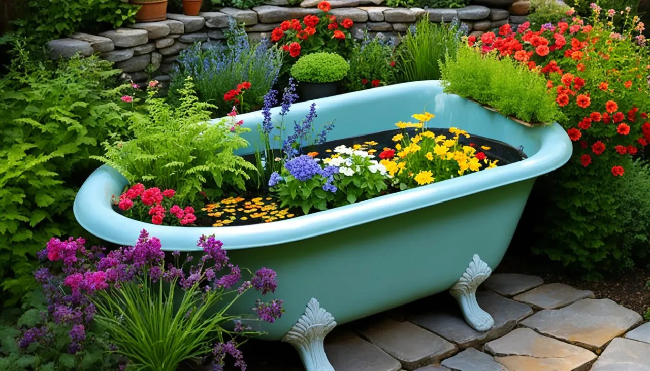 Poznaj genialne sposoby wykorzystania starej wanny w ogrodzie - 5 pomysłów