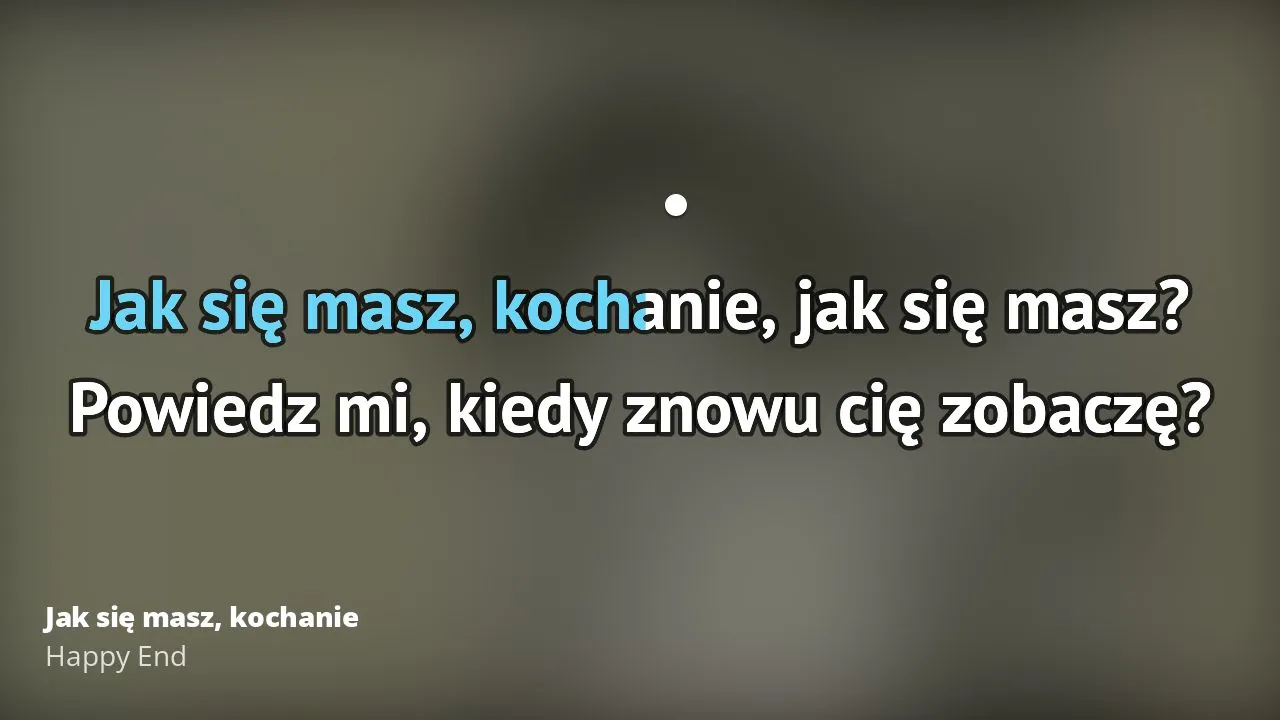 Podkład muzyczny do Jak się masz, kochanie - idealny do karaoke