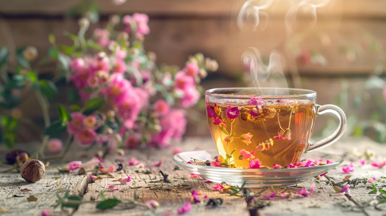 Kwiat z różowym kwiatem: Jakie korzyści przynosi w herbatach?
